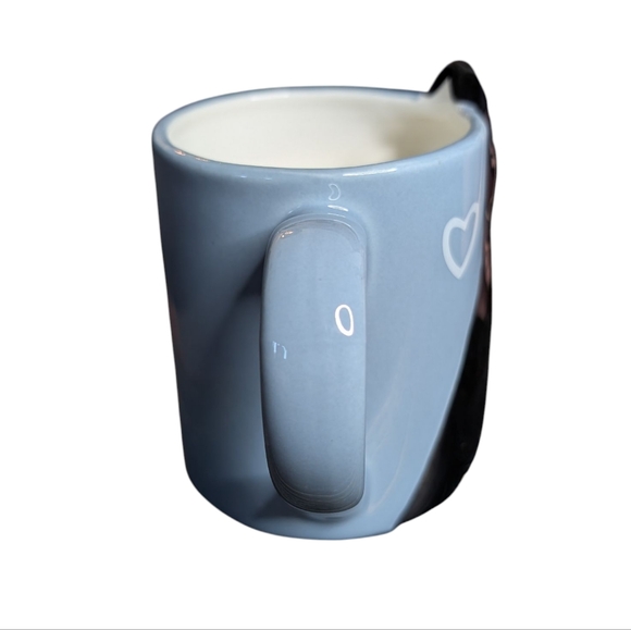 Cat Couple Set of Two Coffee Mugs Kissing Cats Pink and Blue Ceramic Mugs - Picture 11 of 16